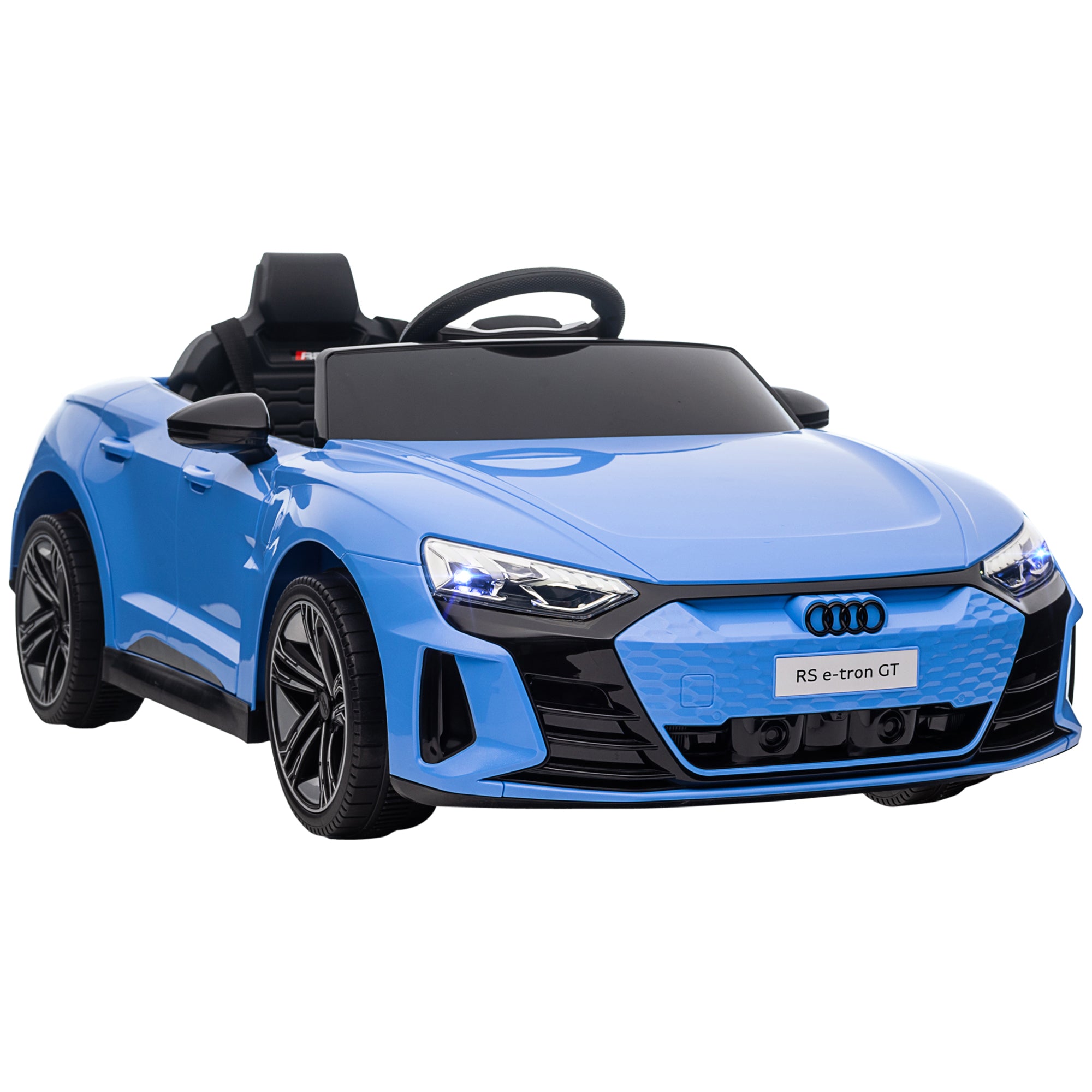 HOMCOM Audi Licensed Kids Electric Ride On Car w/ Parental Remote Control, 12V Battery Powered Toy w/ Suspension, Lights, Music, Blue - anydaydirect