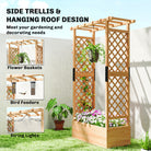 Outsunny Fir Wood 110 x 44 cm Planter and Trellis Garden Bed - anydaydirect