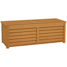 Outsunny 292L Outdoor Storage Box, Wooden Deck Box Garden Storage Container for Balcony, Porch, Poolside, Light Brown - anydaydirect