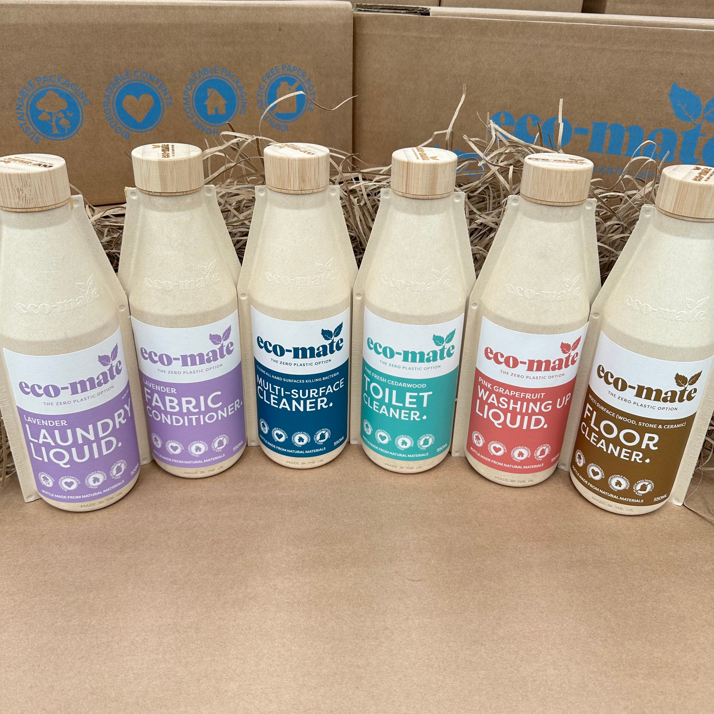 Eco 6 Bottle Laundry and Cleaning Liquids Starter Pack - Lavender - anydaydirect