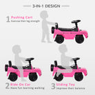HOMCOM Aosom Compatible Baby Push Handle Sliding Car Mercedes-Benz G350 Licensed Foot to Floor Slider w/ Horn Under Seat Storage Pink - anydaydirect