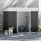 Outsunny 7.6 x 4.3ft Garden Storage Shed w/ Sliding Door Ventilation Window Sloped Roof Gardening Tool Storage Dark Grey - anydaydirect
