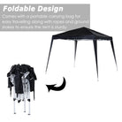 Outsunny 3 M x 3 M Base/ 2.5 M x 2.5 M Top Pop Up Gazebo with Carry Bag, Height Adjustable Slant Leg Party Tent Instant Event Shelter for Garden, Patio, Black - anydaydirect