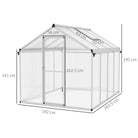 Outsunny 8 x 6ft Aluminium Frame Greenhouse, with Foundation - anydaydirect