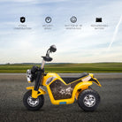 HOMCOM Kids Electric Motorcycle Ride-On Toy 3-Wheels Battery Powered Motorbike Rechargeable 6V with Horn Headlights for 18 - 36 Months Yellow - anydaydirect