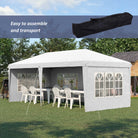 Outsunny 3 x 6m Pop Up Gazebo, Height Adjustable Marquee Party Tent with Sidewalls and Storage Bag, White - anydaydirect