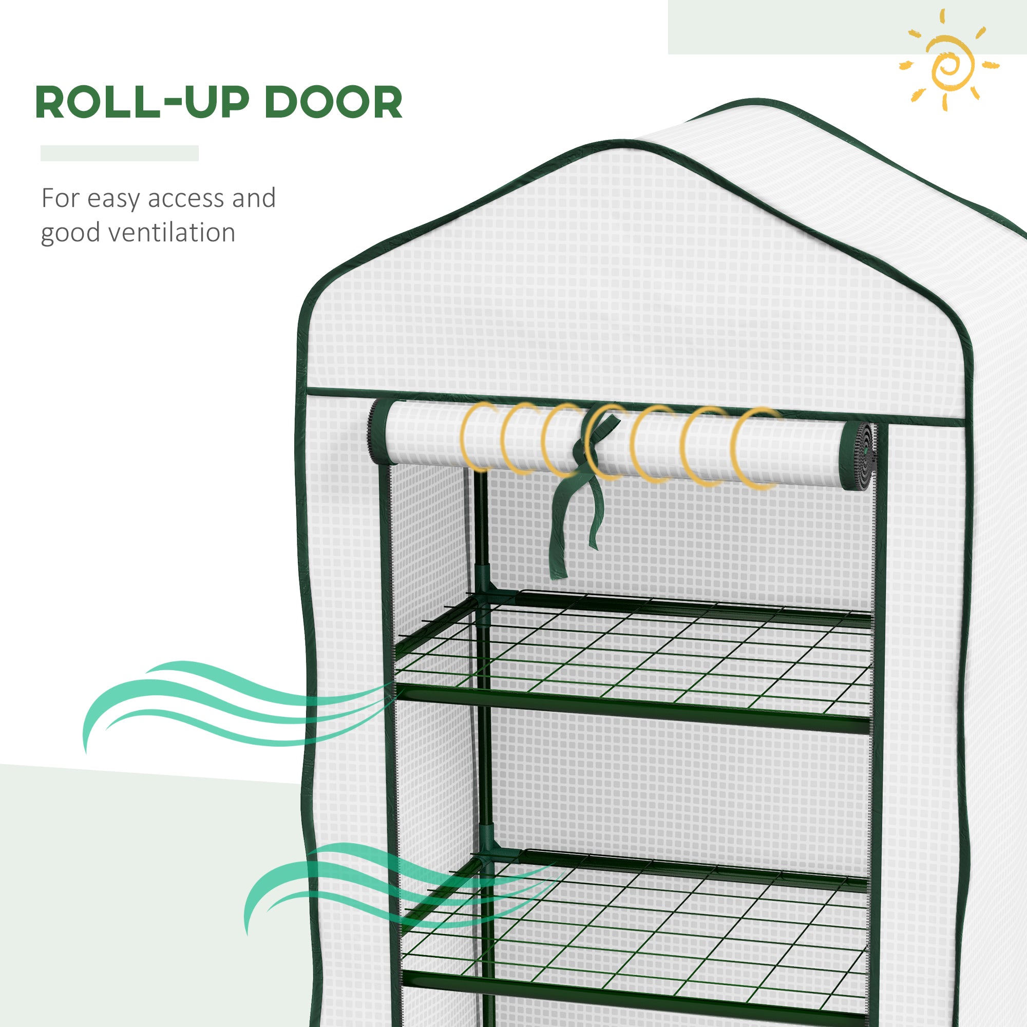 Outsunny Three-Tier Mini Greenhouse - White - anydaydirect