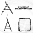 HOMCOM Rebounder Net, Practise Kickback Goal, for Teens, Adults Training - Black - anydaydirect