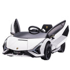 HOMCOM Compatible 12V Battery-powered Kids Electric Ride On Car Lamborghini SIAN Toy w/ Remote Control Lights MP3 for 3-5 Years Old White - anydaydirect