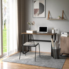 HOMCOM Computer Table, Writing Desk with Steel Frame and Wood Top, Industrial Home Study Table, 115 x 58 x 74.5cm, Rustic Brown and Black - anydaydirect