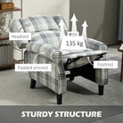 HOMCOM 160° Reclining Armchair, with Footrest - Grey - anydaydirect