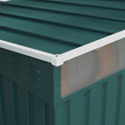 Outsunny 6.5 x 4FT Galvanised Metal Shed with Foundation, Lockable Tool Garden Shed with Double Sliding Doors and 2 Vents, Green - anydaydirect