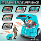 HOMCOM Kids Truck Engine Toy Set, Educational Car Service Station Playset, Take Apart Workshop, w/ Steering Wheel, for 3-5 Years Old Teal Green - anydaydirect