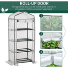 Outsunny 4 Tiers Mini Portable Greenhouse Compact Plant Grow Shed Metal Frame PE Cover 160H x 70L x 50Wcm - anydaydirect