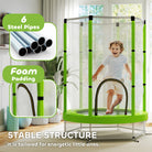 AIYAPLAY 4.6ft Toddler Trampoline w/ Safety Enclosure Net, for Indoor Outdoor Use, Ages 3-6 Years, Green - anydaydirect