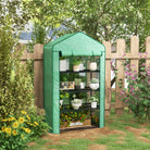 Outsunny Four-Tier Mini Greenhouse, with Reinforced Plastic Cover - anydaydirect