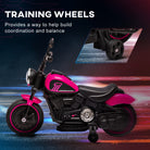 HOMCOM Kids' Electric Motorbike: 6V Ride-On with Training Wheels & Push-Start, Pretty in Pink - anydaydirect