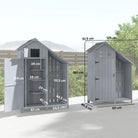 Outsunny Garden Outdoor Storage Shed 3 Shelves Tilt Roof w/ Firewood Rack Log Carrier, 129L x 51.5W x 180H cm - anydaydirect
