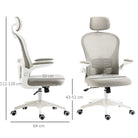 Vinsetto Multi-Adjustable Office Chair, with Lumbar Support, Headrest and Mesh Back - Grey - anydaydirect