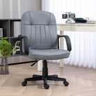 HOMCOM Swivel Executive Office Chair PU Leather Computer Desk Chair Office Furniture Gaming Seater - Grey - anydaydirect