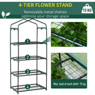 Outsunny 4 Tiers Mini Portable Greenhouse Compact Plant Grow Shed Metal Frame PE Cover 160H x 70L x 50Wcm - anydaydirect