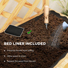 Outsunny 52L Wooden Planter, with Trellis and Shelves - Natural Finish - anydaydirect