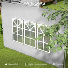 Outsunny Gazebo Side Panels, Sides Replacement with Window for 3x3(m) or 3x4m Pop Up Gazebo, 2 Pack, Grey - anydaydirect