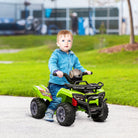 HOMCOM Kids Ride-on Four Wheeler ATV Car with Real Working Headlights, 6V Battery Powered Motorcycle for 18-36 Months, Green - anydaydirect