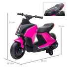 HOMCOM 6V Kids Electric Motorbike Ride On Toy w/ Music Headlights Safety Training Wheels for Girls Boy 2-4 Years Pink - anydaydirect