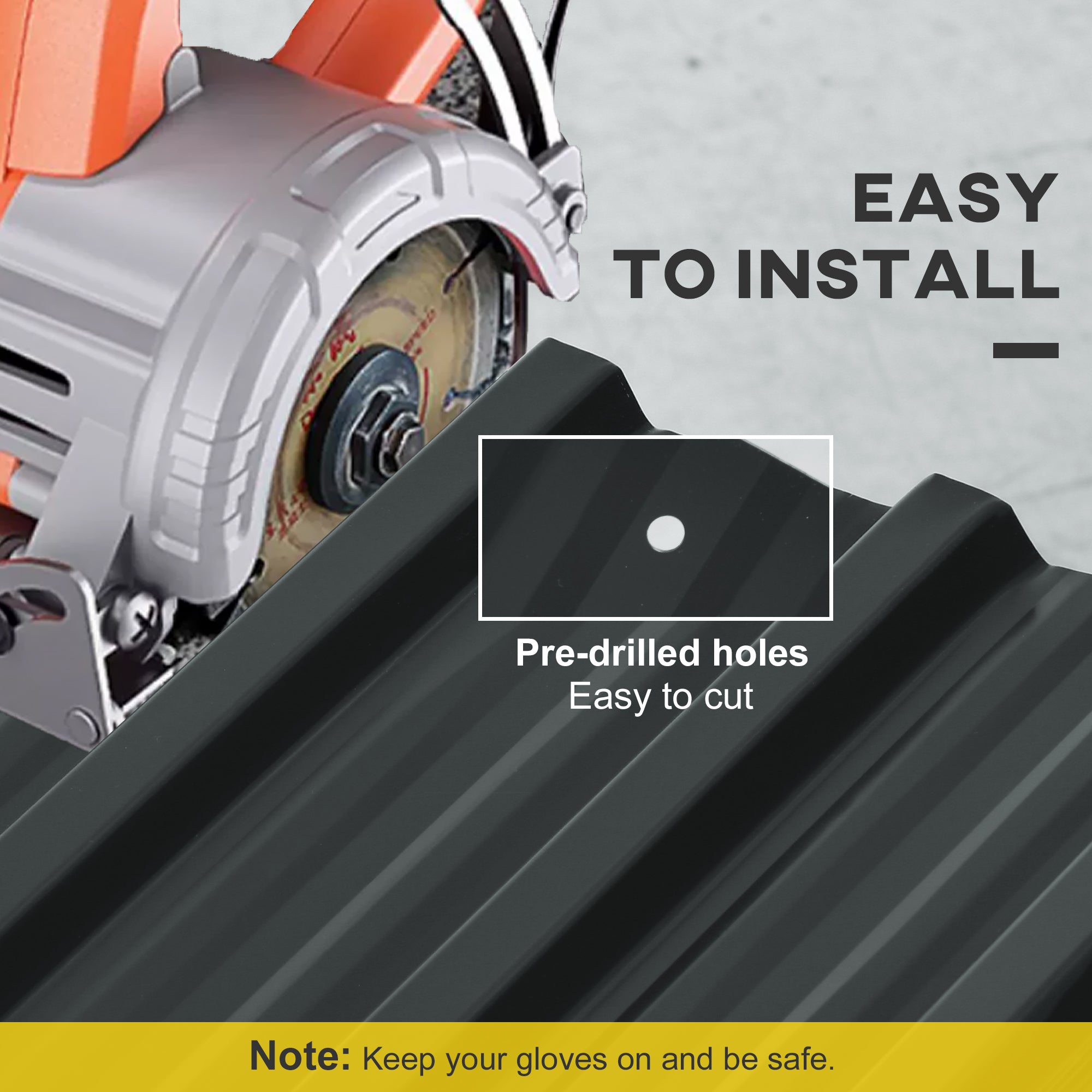 Outsunny Corrugated Roofing Sheets, Pack of 12, Galvanised Metal Roofing Sheets for Greenhouse, Garage, Storage Shed, Carport, 129 x 45cm, Dark Grey - anydaydirect