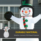 HOMCOM 1.8m Inflatable Snowman Decoration, Polyester-White - anydaydirect