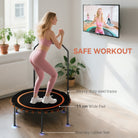SPORTNOW 40" Foldable Fitness Trampoline Rebounder with Handle, Orange - anydaydirect