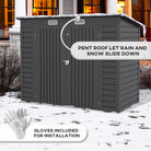 Outsunny 8 x 4FT Galvanised Garden Storage Shed, Metal Outdoor Shed with Double Doors and 2 Vents, Grey - anydaydirect