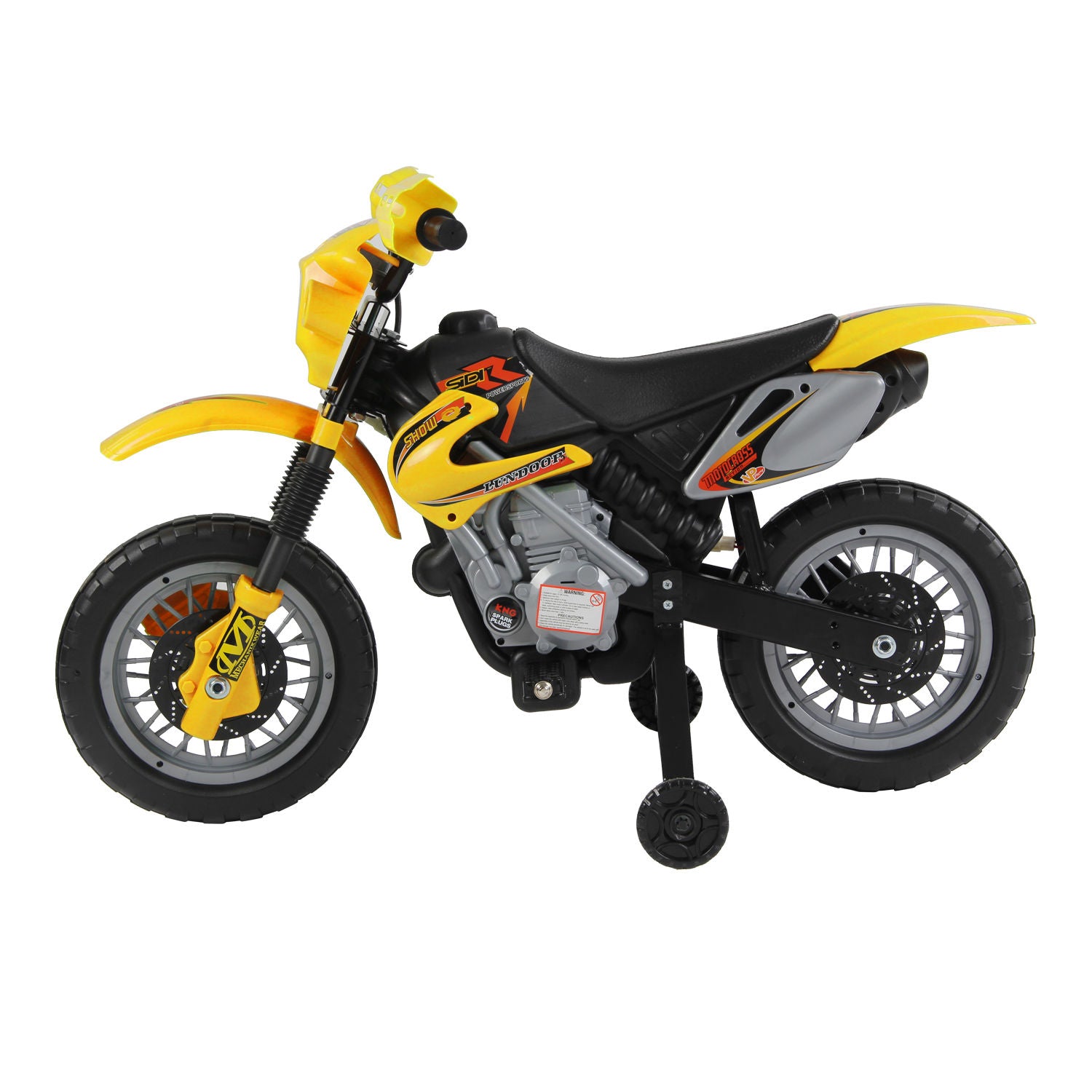 HOMCOM Kids Electric Motorbike Child Ride on Motorcycle 6V Battery Scooter (Yellow) - anydaydirect