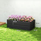 Outsunny Raised Beds for Garden, Galvanised Steel Outdoor Planters with Multi-reinforced Rods, 180 x 90 x 59 cm, Black - anydaydirect