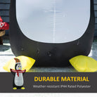 HOMCOM 243cm Inflatable Penguin Holding Merry Christmas Banner Holiday Yard Decoration with LED Lights, Indoor Outdoor Lawn Blow Up Decor - anydaydirect