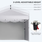 Outsunny 3 x 3 (M) Pop Up Gazebo, UPF 30+ with 2 Sidewalls, Leg Weight Bags and Wheeled Bag, Height Adjustable Party Tent Event Shelter for Garden, Patio, White - anydaydirect