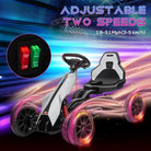 HOMCOM 12V Electric Go Kart for Kids, Ride-On Racing Go Kart with Forward Reversing, Rechargeable Battery, 2 Speeds, for Boys Girls Aged 3-8 Years Old - White - anydaydirect