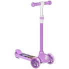 AIYAPLAY Kids 3 Wheel Scooter for 2-6 Years Old w/ Adjustable Height, LED Light, TPE Handlebar, Purple - anydaydirect
