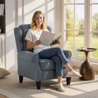 HOMCOM Recliner Armchair with Extended Leg Rest - Grey - anydaydirect