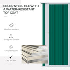 Outsunny 4.7ft x 2.8ft Garden Shed Steel Storage Shed Outdoor Equipment Tool Sloped Roof Door w/ Latch Weather-Resistant Paint Green - anydaydirect
