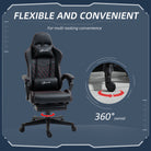 Vinsetto Computer Gaming Chair with Footrest, Video Gaming Chair for Adults with 130° Reclining Back, Desk Chair with Lumbar Support and Adjustable Height, Black Red - anydaydirect