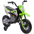AIYAPLAY 12V Kids Electric Motorbike, Kids Electric Ride on Motorcycle w/ Twist Grip Throttle, Training Wheels - Green - anydaydirect