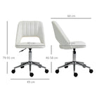Vinsetto Armless Velvet-Feel Office Chair - Cream White - anydaydirect