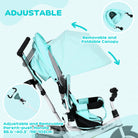 HOMCOM 4 in 1 Kids Trike Push Bike w/ Push Handle, Canopy, 5-point Safety Belt, Storage, Footrest, Brake, for 1-5 Years, Green - anydaydirect