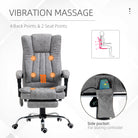 Vinsetto 6 Point Vibrating Massage Office Chair with Heat, Breathable Faux Leather Office Chair with High Back, Height Adjustable Grey - anydaydirect