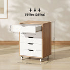 Vinsetto Five-Drawer Filing Cabinet, with Wheels - Oak Brown - anydaydirect