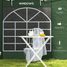 Outsunny Gazebo Side Panels, 2 Pack Sides Replacement, for 3x3(m) or 3x6m Pop Up Gazebo, with Windows and Doors, Green - anydaydirect