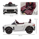 Bentley Bacalar Licensed 12V Kids Electric Ride on Car w/ Remote Control, HOMCOM Powered Electric Car w/ Portable Battery Aged 3-5 - anydaydirect