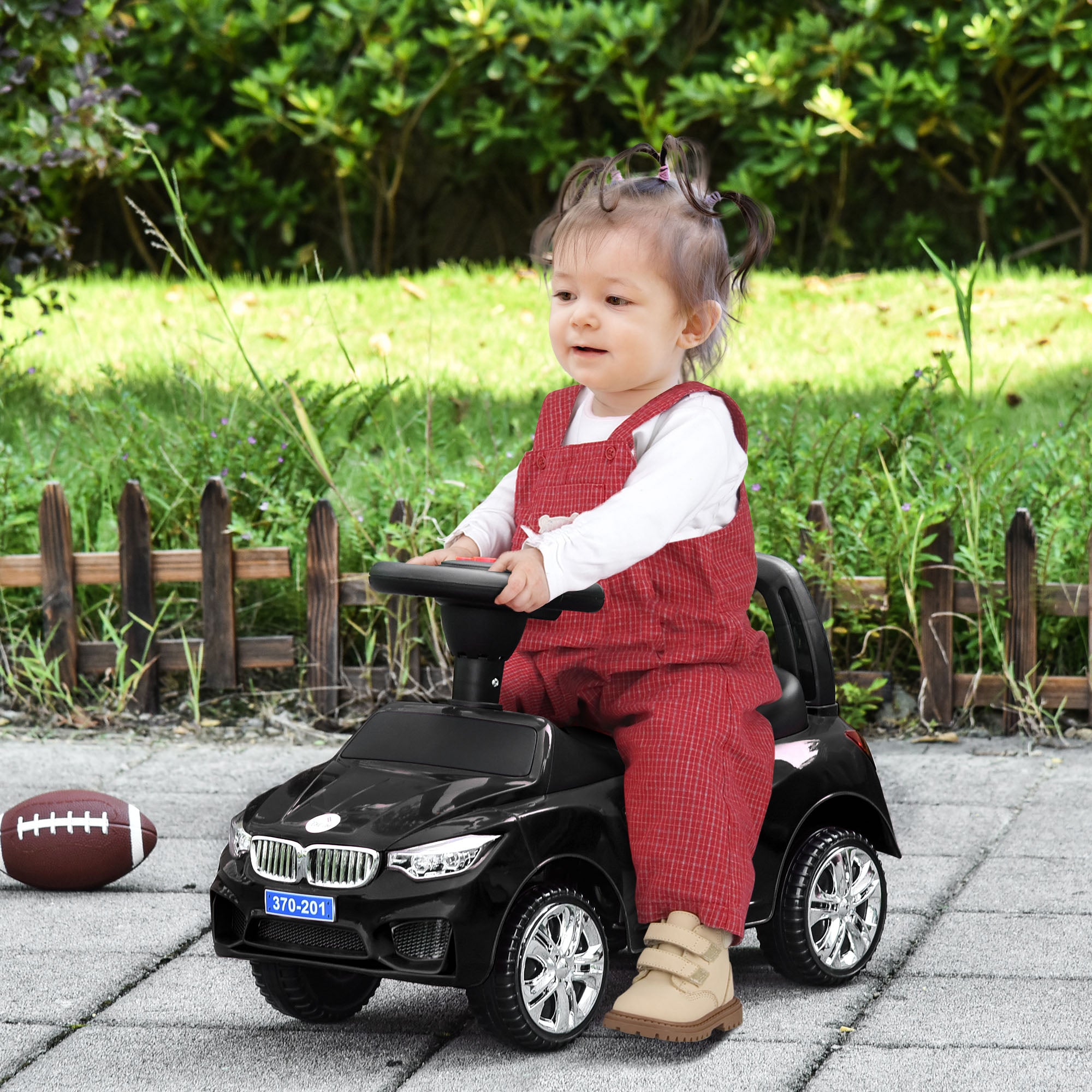 HOMCOM Ride-On Car, Baby Toddler Walker, Foot to Floor Sliding Car, Easy-Glide Wheels, Safe Design, Black. - anydaydirect